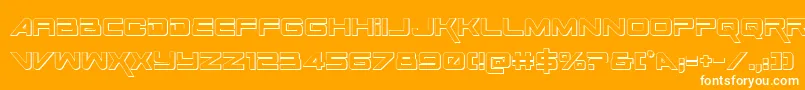 SpaceRanger3DRegular Font – White Fonts on Orange Background