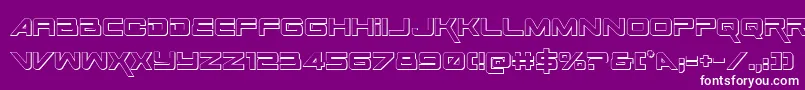 SpaceRanger3DRegular Font – White Fonts on Purple Background