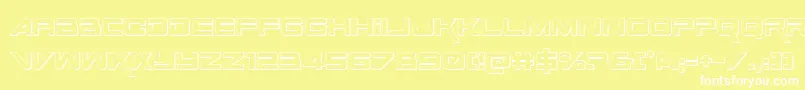 SpaceRanger3DRegular Font – White Fonts on Yellow Background