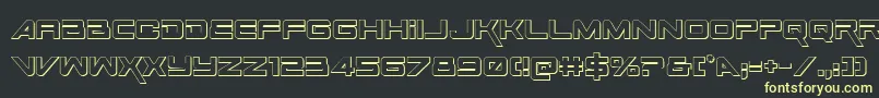 SpaceRanger3DRegular Font – Yellow Fonts on Black Background
