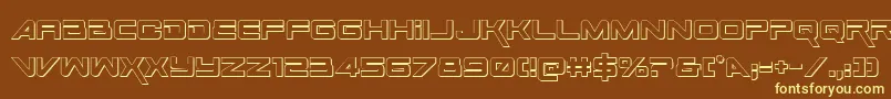 SpaceRanger3DRegular Font – Yellow Fonts on Brown Background