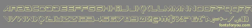 SpaceRanger3DRegular Font – Yellow Fonts on Gray Background