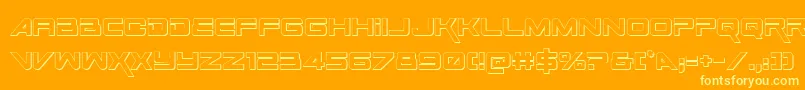 SpaceRanger3DRegular Font – Yellow Fonts on Orange Background