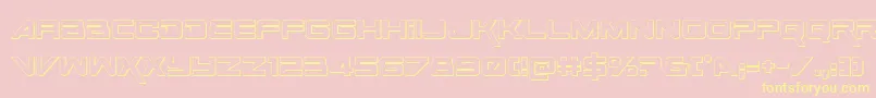 SpaceRanger3DRegular Font – Yellow Fonts on Pink Background