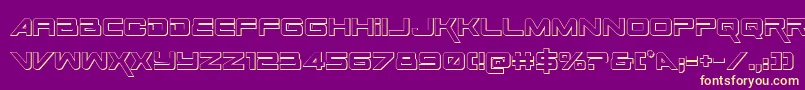 SpaceRanger3DRegular Font – Yellow Fonts on Purple Background