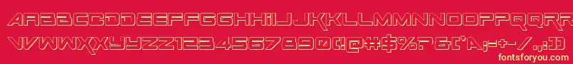 Шрифт SpaceRanger3DRegular – жёлтые шрифты на красном фоне