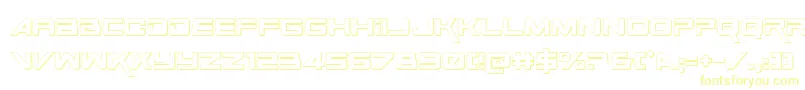 SpaceRanger3DRegular Font – Yellow Fonts on White Background