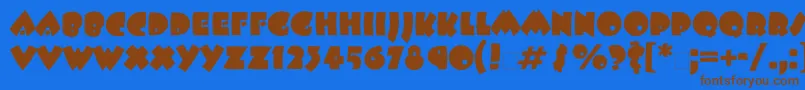 Beeskneesbtt Font – Brown Fonts on Blue Background