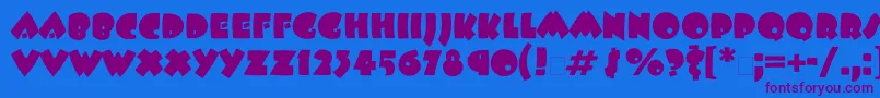 Beeskneesbtt Font – Purple Fonts on Blue Background