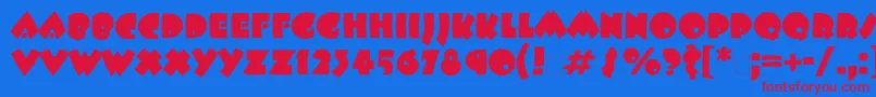 Шрифт Beeskneesbtt – красные шрифты на синем фоне
