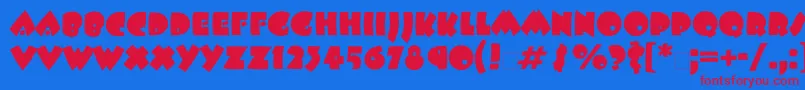 Beeskneesbtt Font – Red Fonts on Blue Background