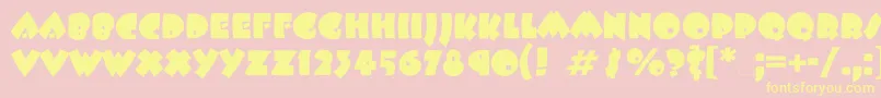 Beeskneesbtt Font – Yellow Fonts on Pink Background