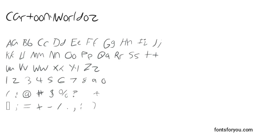 Шрифт CartoonyWorldoz – алфавит, цифры, специальные символы