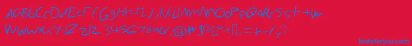 CartoonyWorldoz Font – Blue Fonts on Red Background