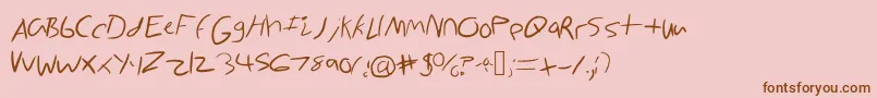 CartoonyWorldoz Font – Brown Fonts on Pink Background