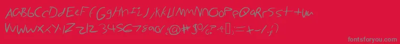 CartoonyWorldoz Font – Gray Fonts on Red Background