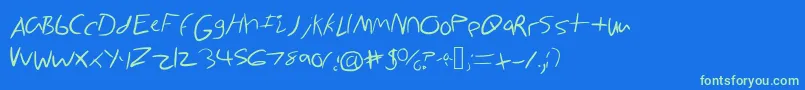 CartoonyWorldoz Font – Green Fonts on Blue Background