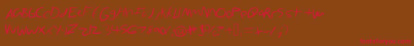 CartoonyWorldoz Font – Red Fonts on Brown Background
