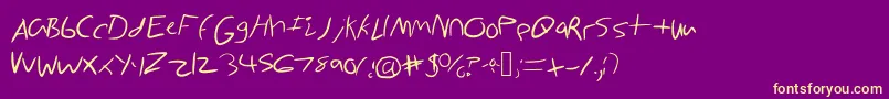 CartoonyWorldoz Font – Yellow Fonts on Purple Background