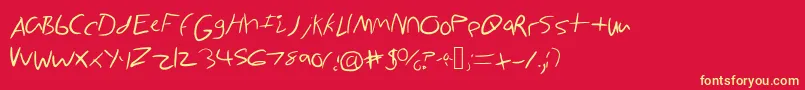 CartoonyWorldoz Font – Yellow Fonts on Red Background