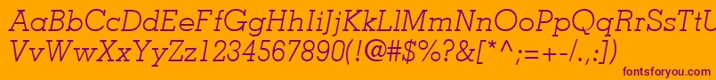 Treaties3 Font – Purple Fonts on Orange Background