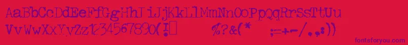 Haldanor-Schriftart – Violette Schriften auf rotem Hintergrund