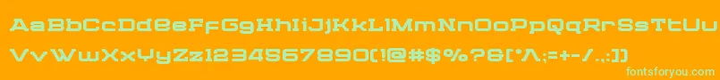 フォントCydoniacenturybold – オレンジの背景に緑のフォント