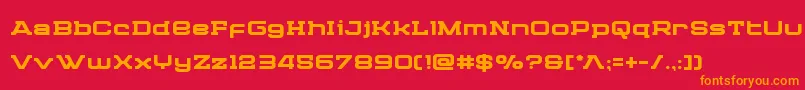 フォントCydoniacenturybold – 赤い背景にオレンジの文字