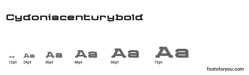 Размеры шрифта Cydoniacenturybold