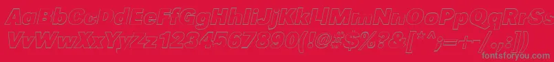 GroteskouBolditalic Font – Gray Fonts on Red Background