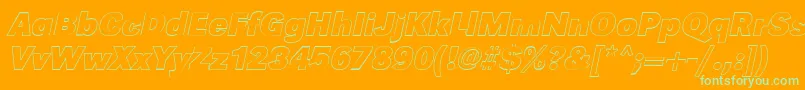 GroteskouBolditalic Font – Green Fonts on Orange Background