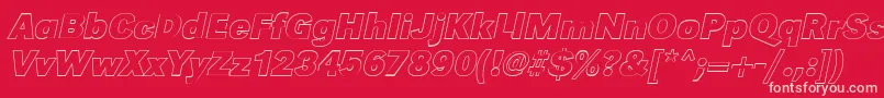 GroteskouBolditalic Font – Pink Fonts on Red Background