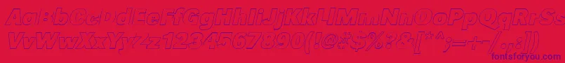 GroteskouBolditalic Font – Purple Fonts on Red Background