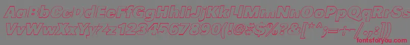 フォントGroteskouBolditalic – 赤い文字の灰色の背景