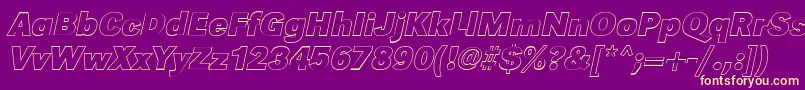 Шрифт GroteskouBolditalic – жёлтые шрифты на фиолетовом фоне