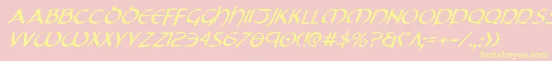 Tristrami Font – Yellow Fonts on Pink Background