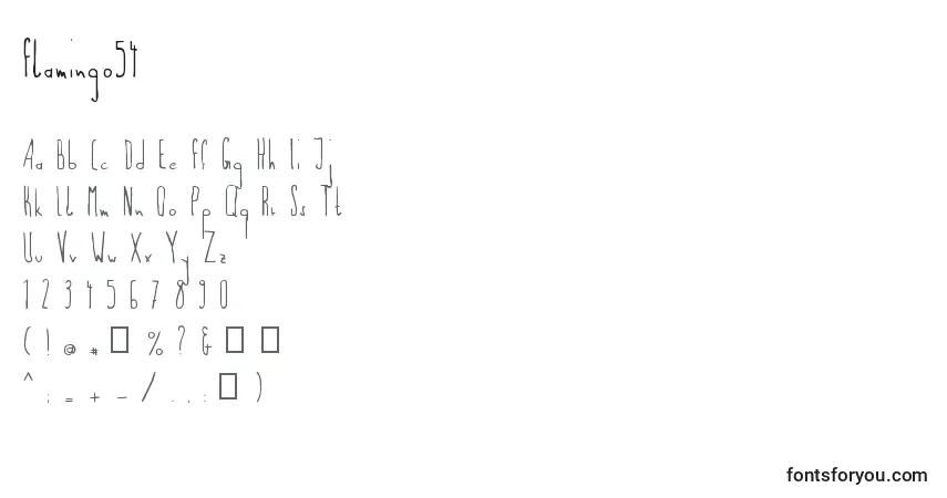 Шрифт Flamingo54 – алфавит, цифры, специальные символы