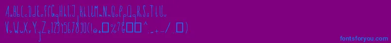 フォントFlamingo54 – 紫色の背景に青い文字