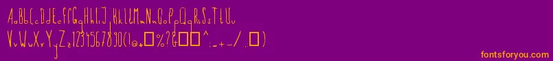 フォントFlamingo54 – 紫色の背景にオレンジのフォント