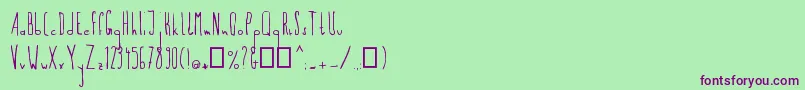 フォントFlamingo54 – 緑の背景に紫のフォント