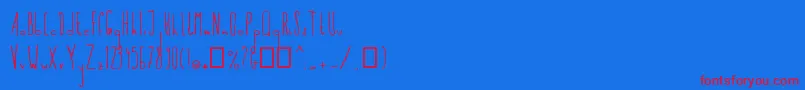 フォントFlamingo54 – 赤い文字の青い背景