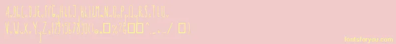 Flamingo54-fontti – keltaiset fontit vaaleanpunaisella taustalla
