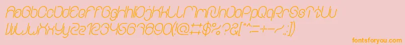 EverythingBoldItalic-Schriftart – Orangefarbene Schriften auf rosa Hintergrund