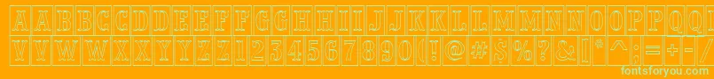 APresentumnrcmotl Font – Green Fonts on Orange Background