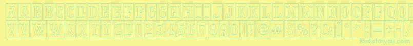 APresentumnrcmotl Font – Green Fonts on Yellow Background