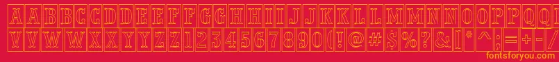 APresentumnrcmotl Font – Orange Fonts on Red Background