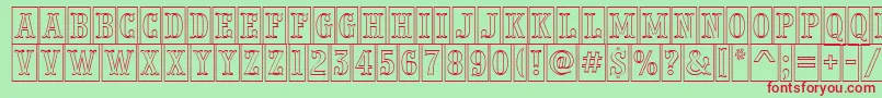 APresentumnrcmotl Font – Red Fonts on Green Background