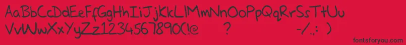 GlennsHand Font – Black Fonts on Red Background