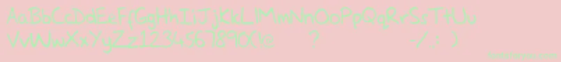 GlennsHand Font – Green Fonts on Pink Background