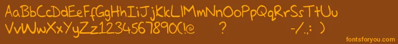 GlennsHand Font – Orange Fonts on Brown Background